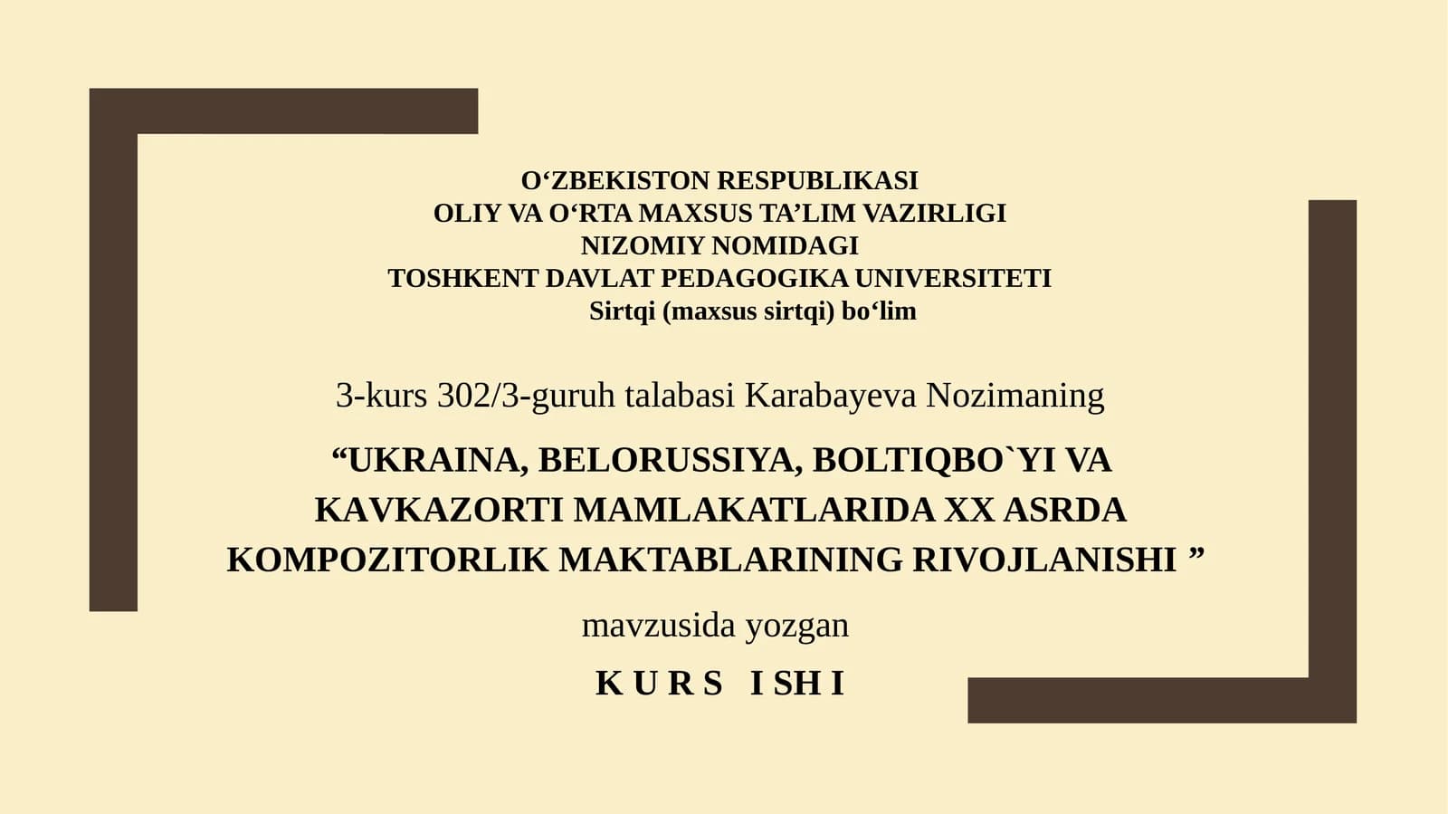 UKRAINA, BELORUSSIYA, BOLTIQBO`YI VA KАVKAZORTI MAMLAKATLARIDA XX ASRDA KOMPOZITORLIK MAKTABLARINING RIVOJLANISHI
