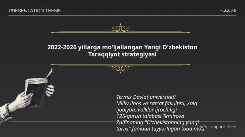 2022-2026 yillarga mo'ljallangan Yangi O'zbekiston Taraqqiyot strategiyasi