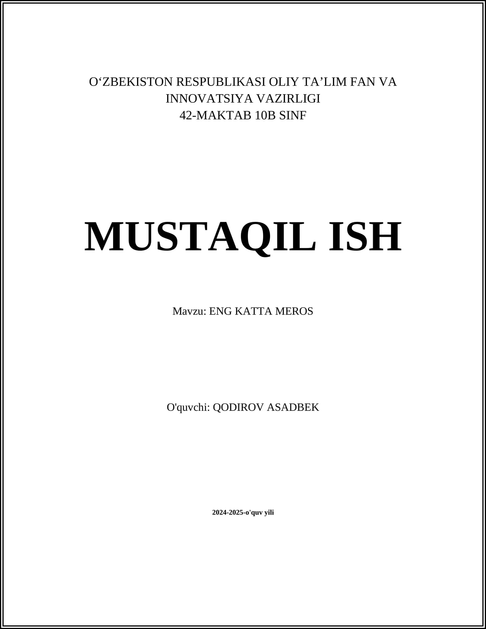 ENG KATTA MEROS
