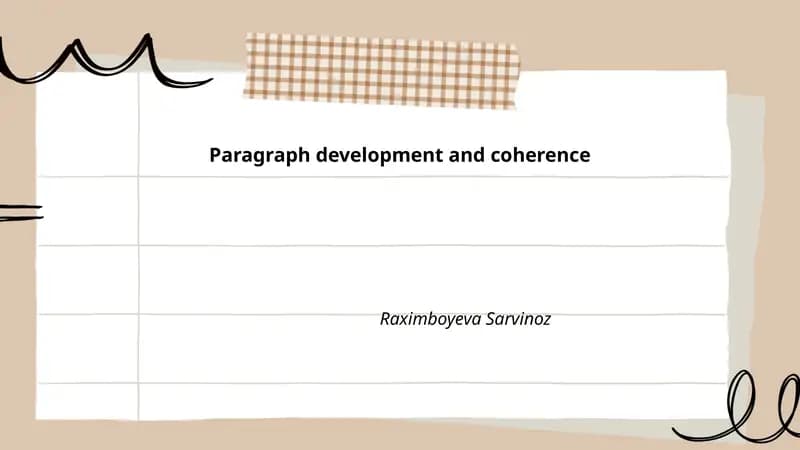 Paragraph development and coherence