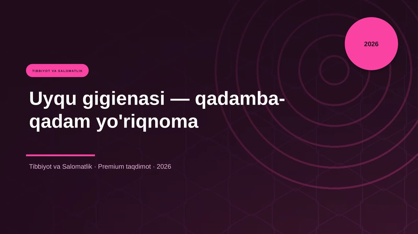Uyqu gigienasi — qadamba-qadam yo'riqnoma
