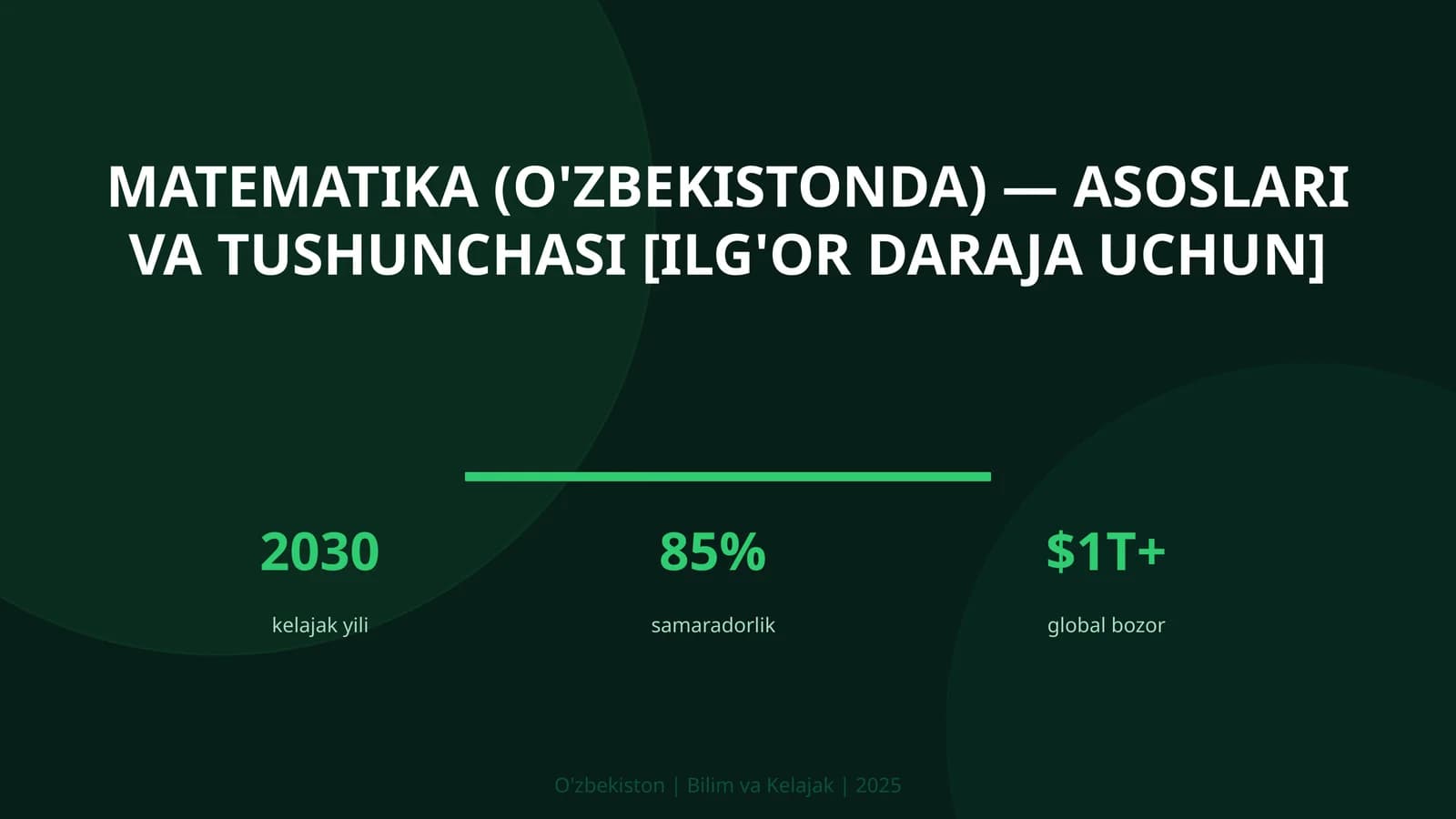 Matematika (O'zbekistonda) — asoslari va tushunchasi [ilg'or daraja uchun]