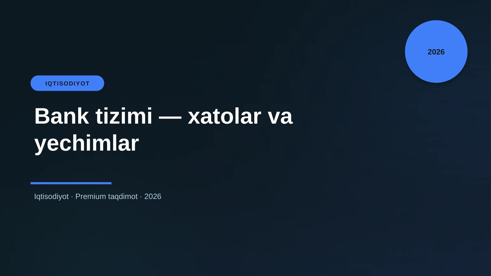 Bank tizimi — xatolar va yechimlar