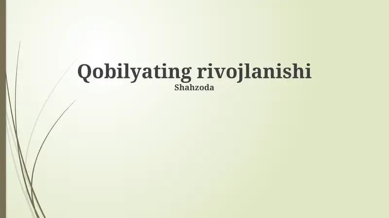 Qobiliyatlarning shakllanishi nazariyasi