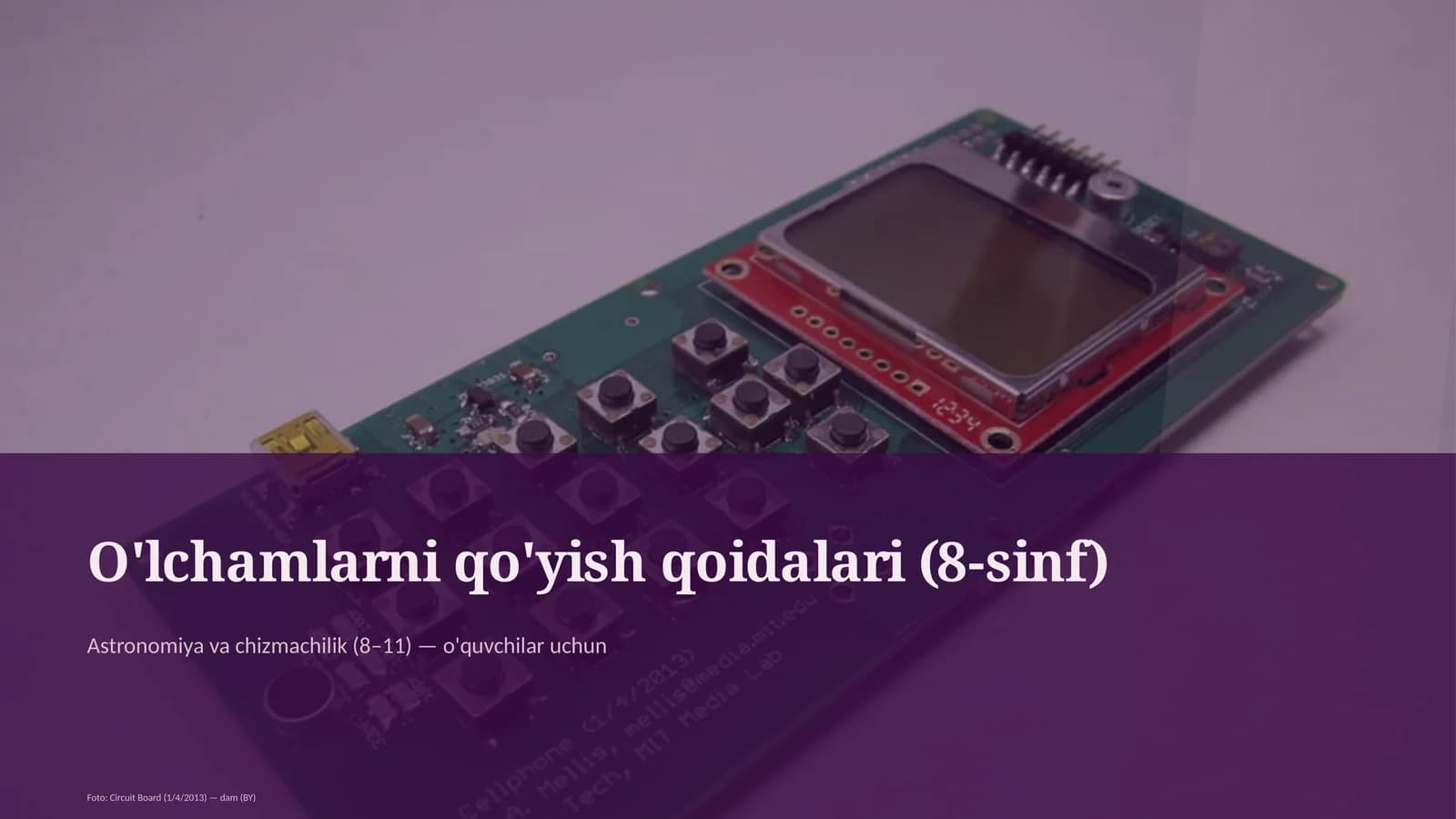 O'lchamlarni qo'yish qoidalari (8-sinf)