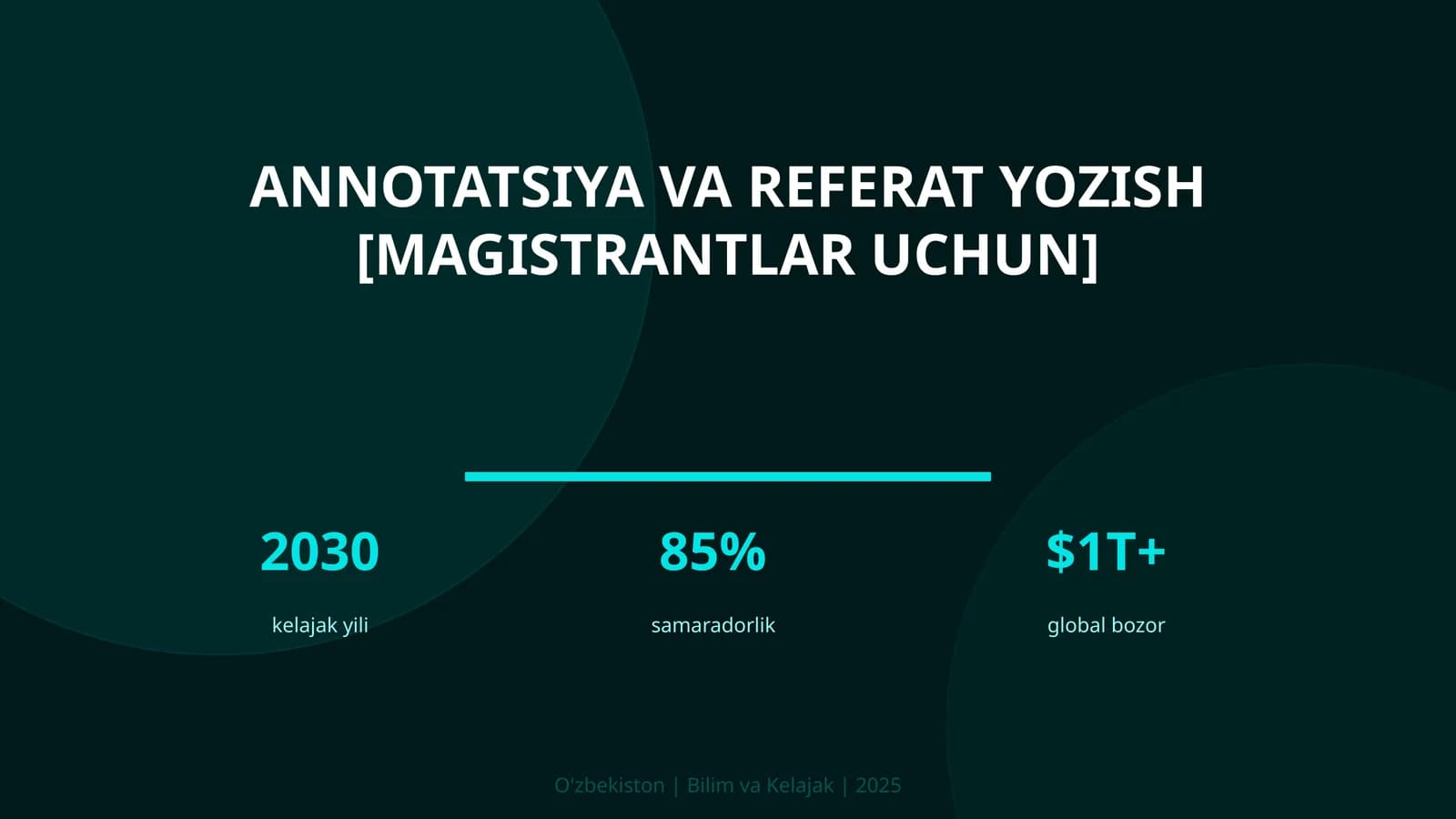 Annotatsiya va referat yozish [magistrantlar uchun]
