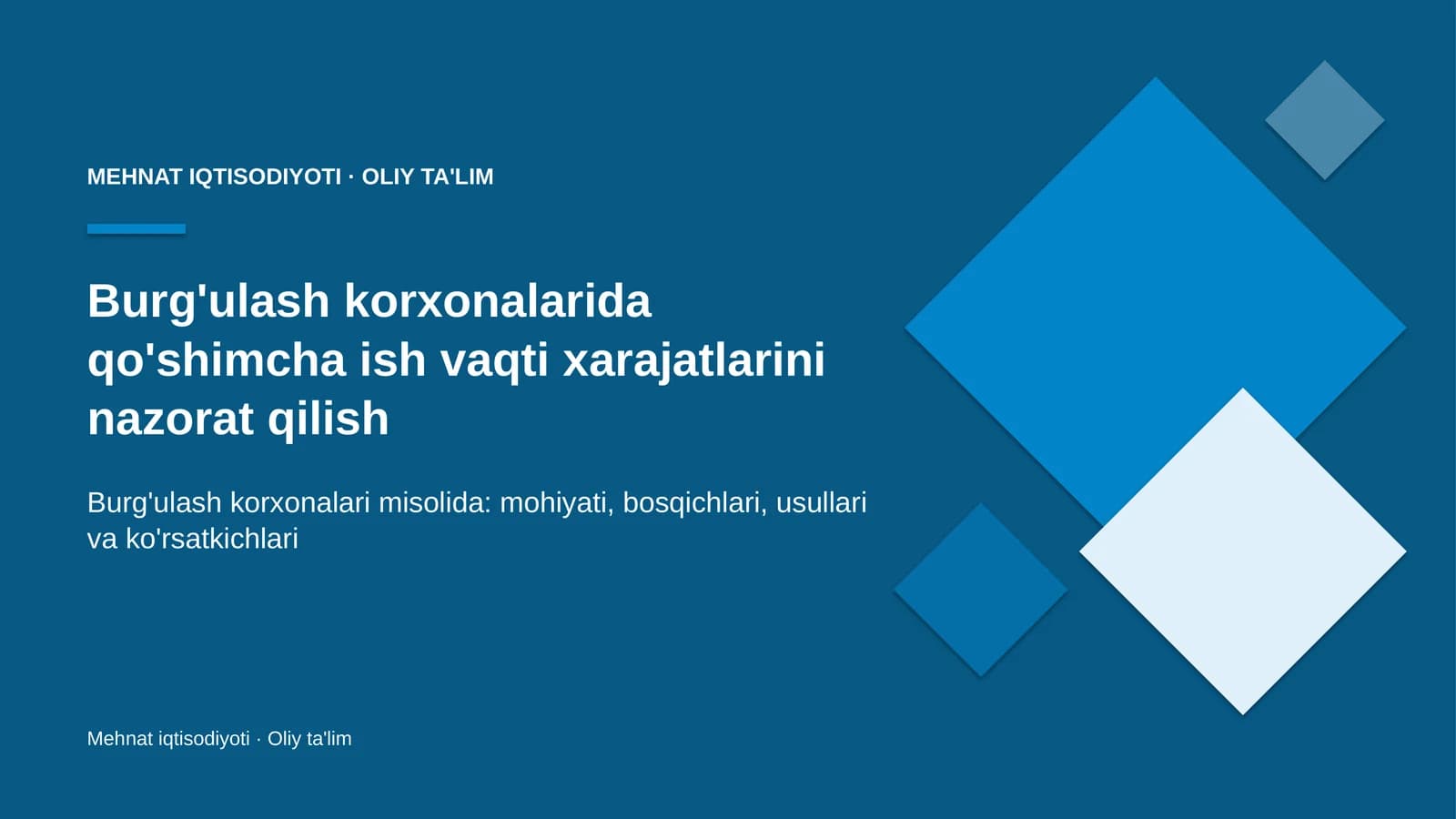 Mehnat iqtisodiyoti · Oliy ta'lim