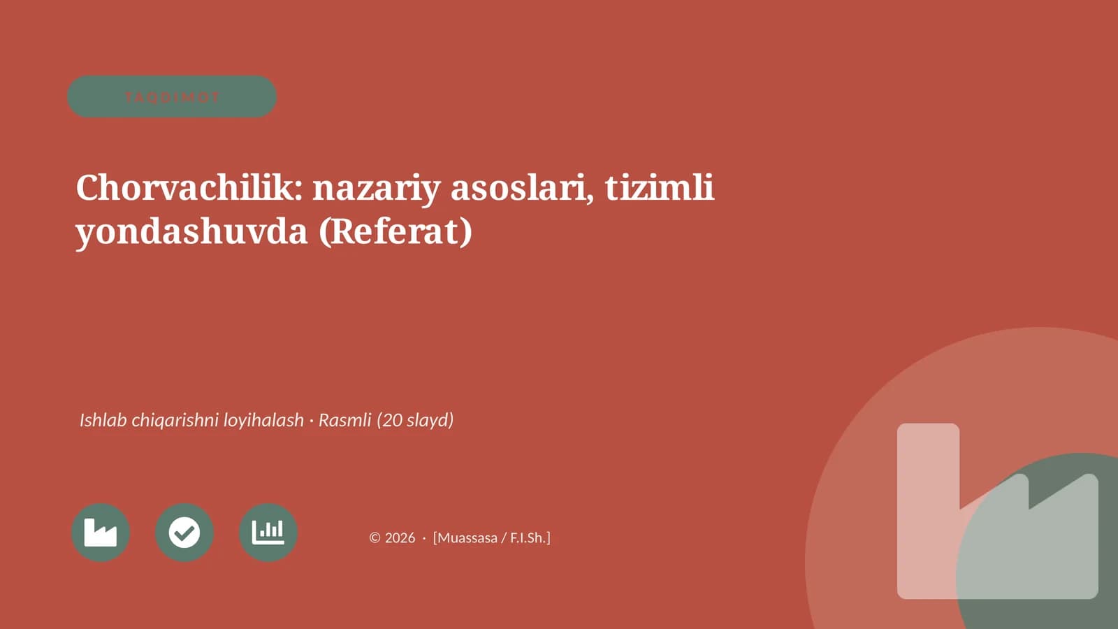 Chorvachilik: nazariy asoslari, tizimli yondashuvda (Referat)
