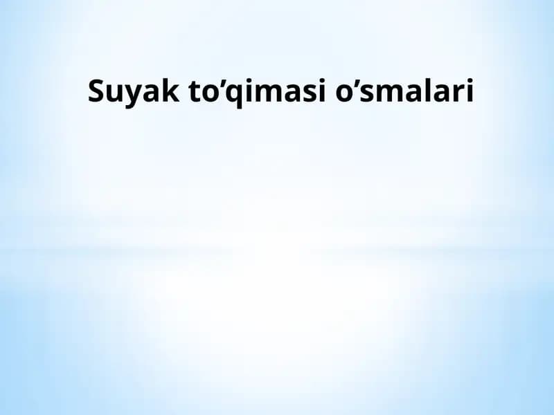 Suyak to’qimasi o’smalari