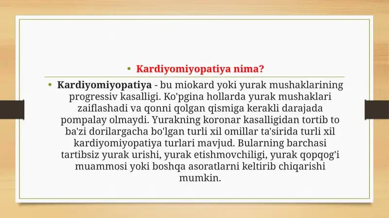Kardiyomiyopatiya