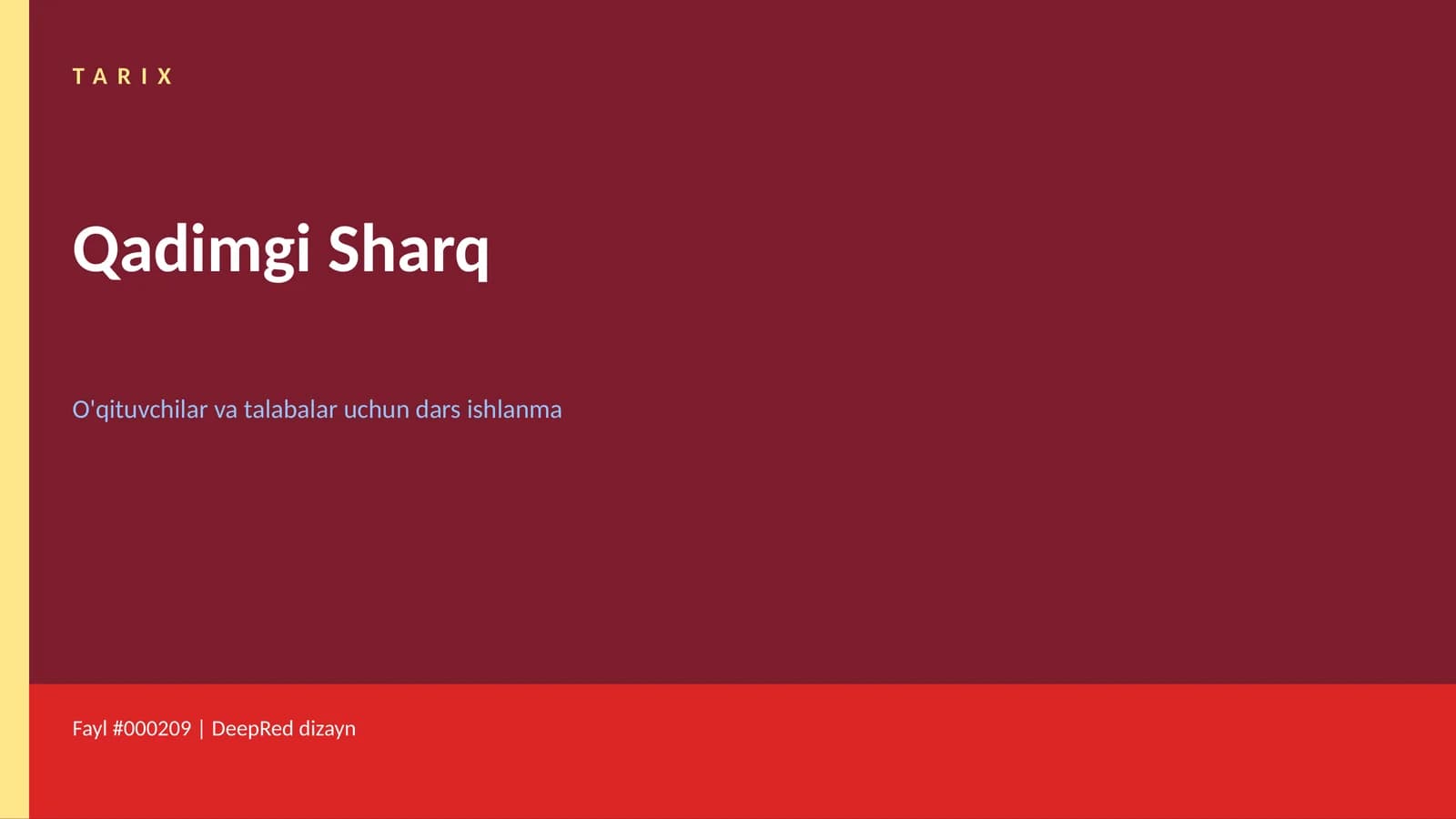 Qadimgi Sharq - Misr sivilizatsiyasi Dars Ishlanmasi