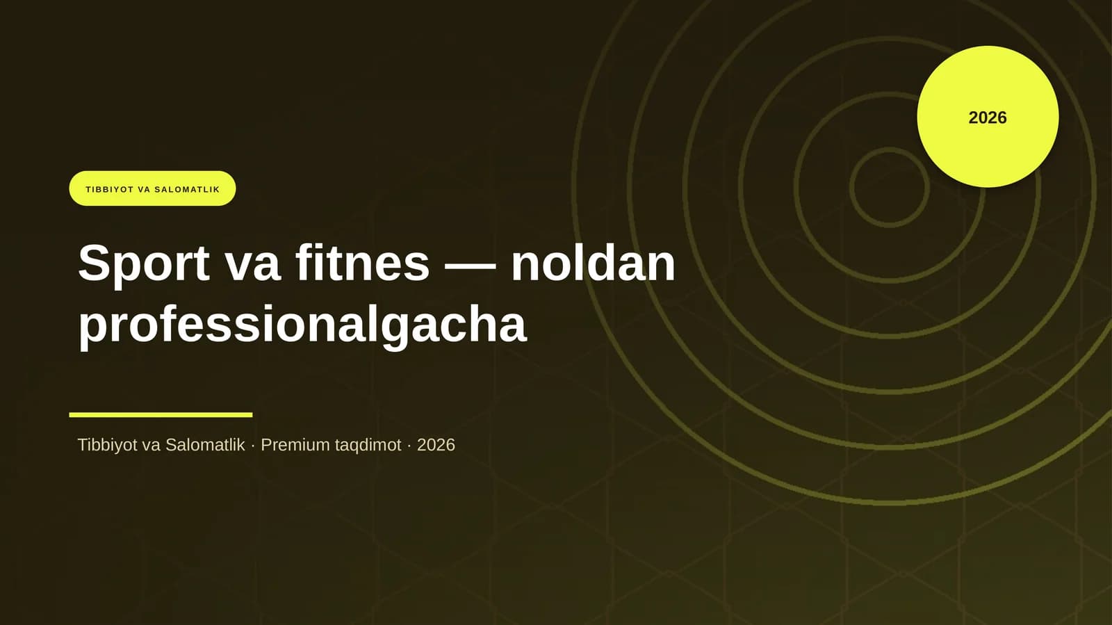 Sport va fitnes — noldan professionalgacha
