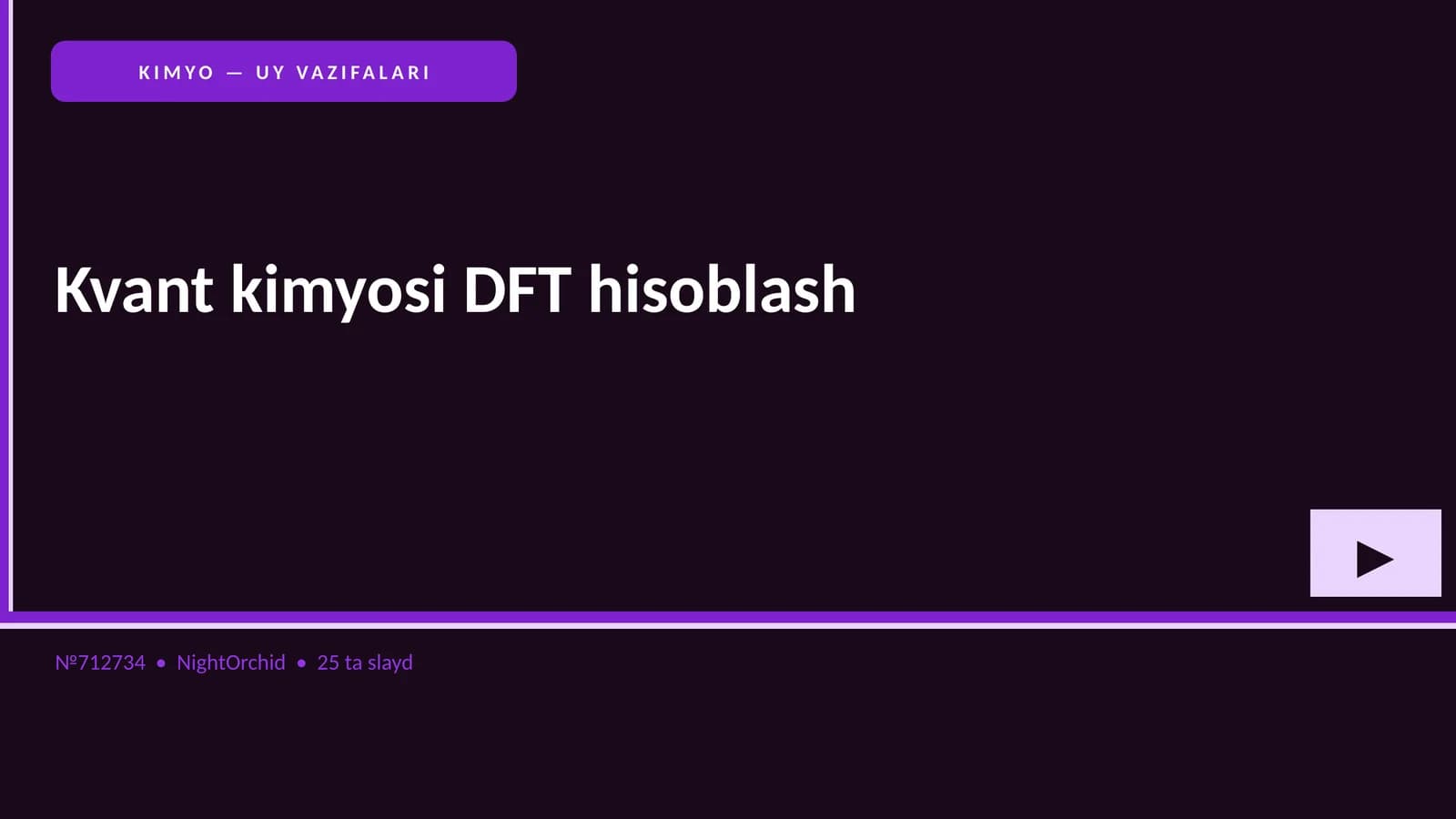 Kvant kimyosi DFT hisoblash