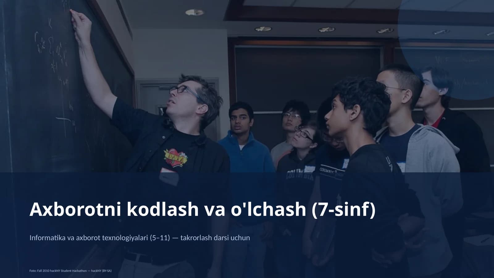 Axborotni kodlash va o'lchash (7-sinf)