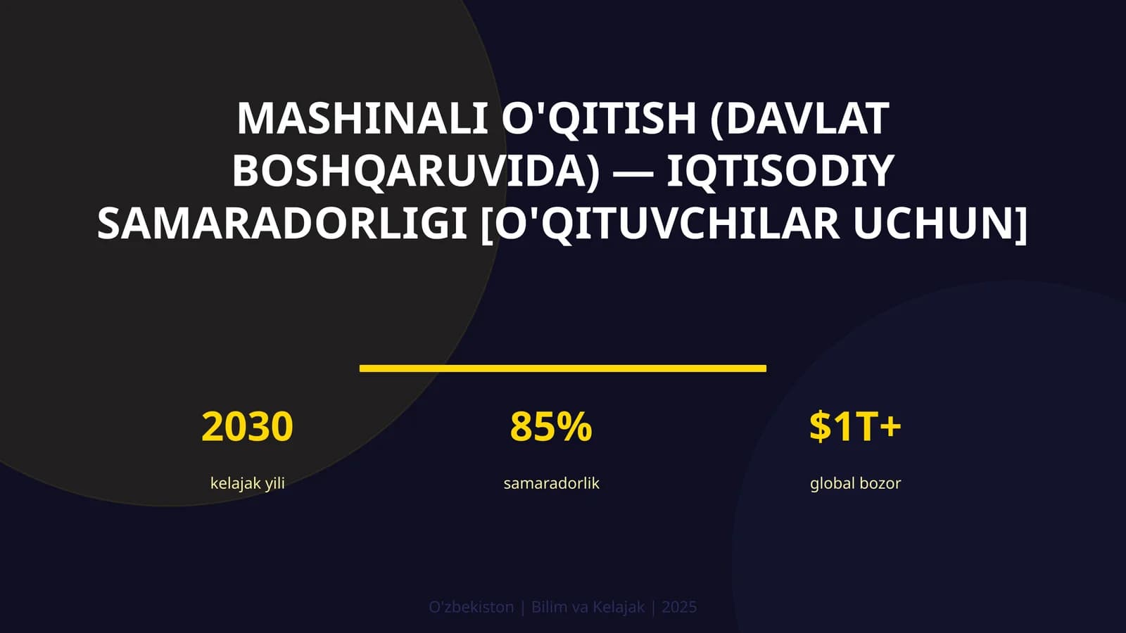 Mashinali O'qitish (Davlat Boshqaruvida) - Iqtisodiy Samaradorligi [O'qituvchilar Uchun]