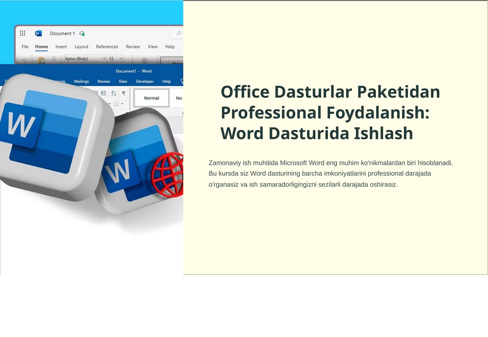 Word Dasturida Ishlash Kursi