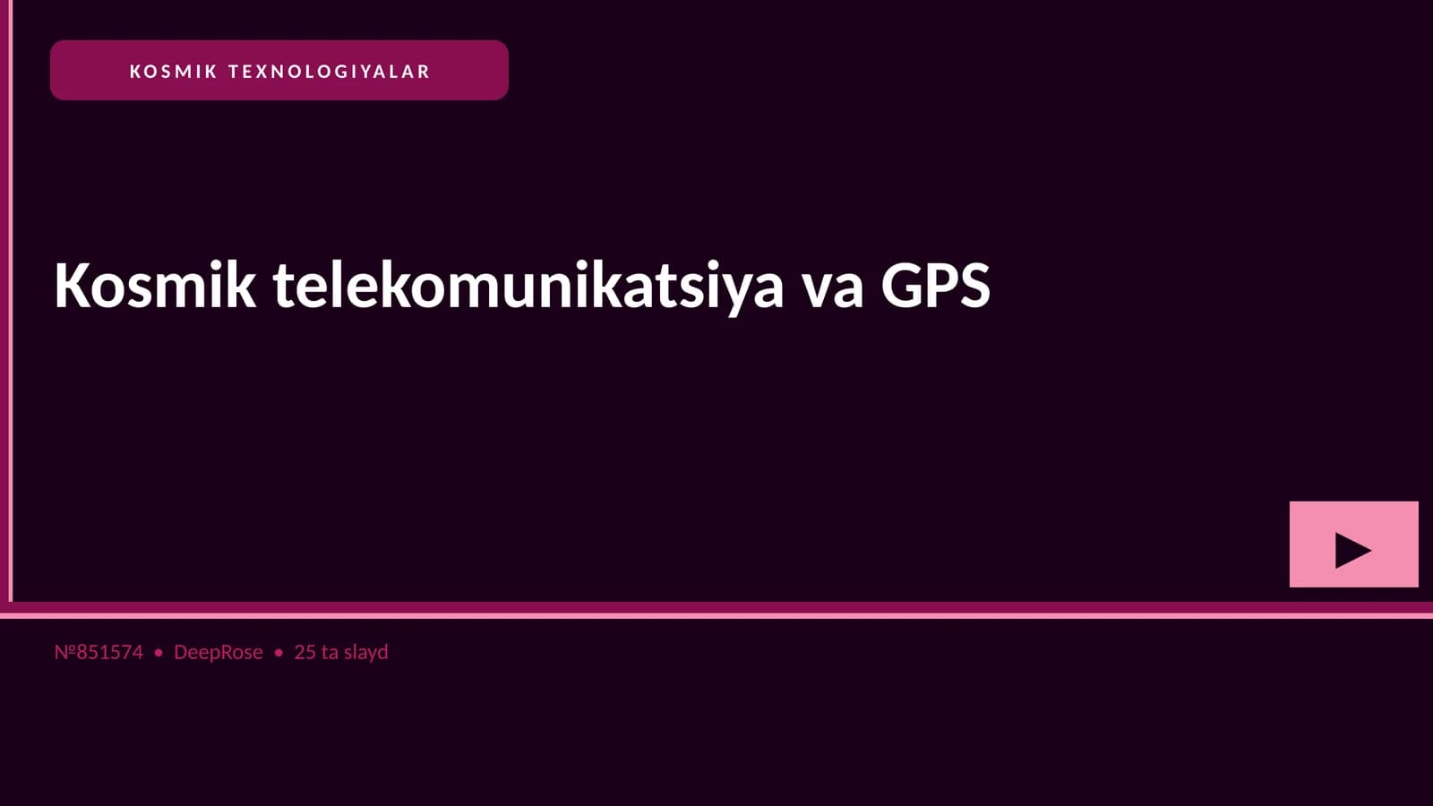 Kosmik telekomunikatsiya va GPS
