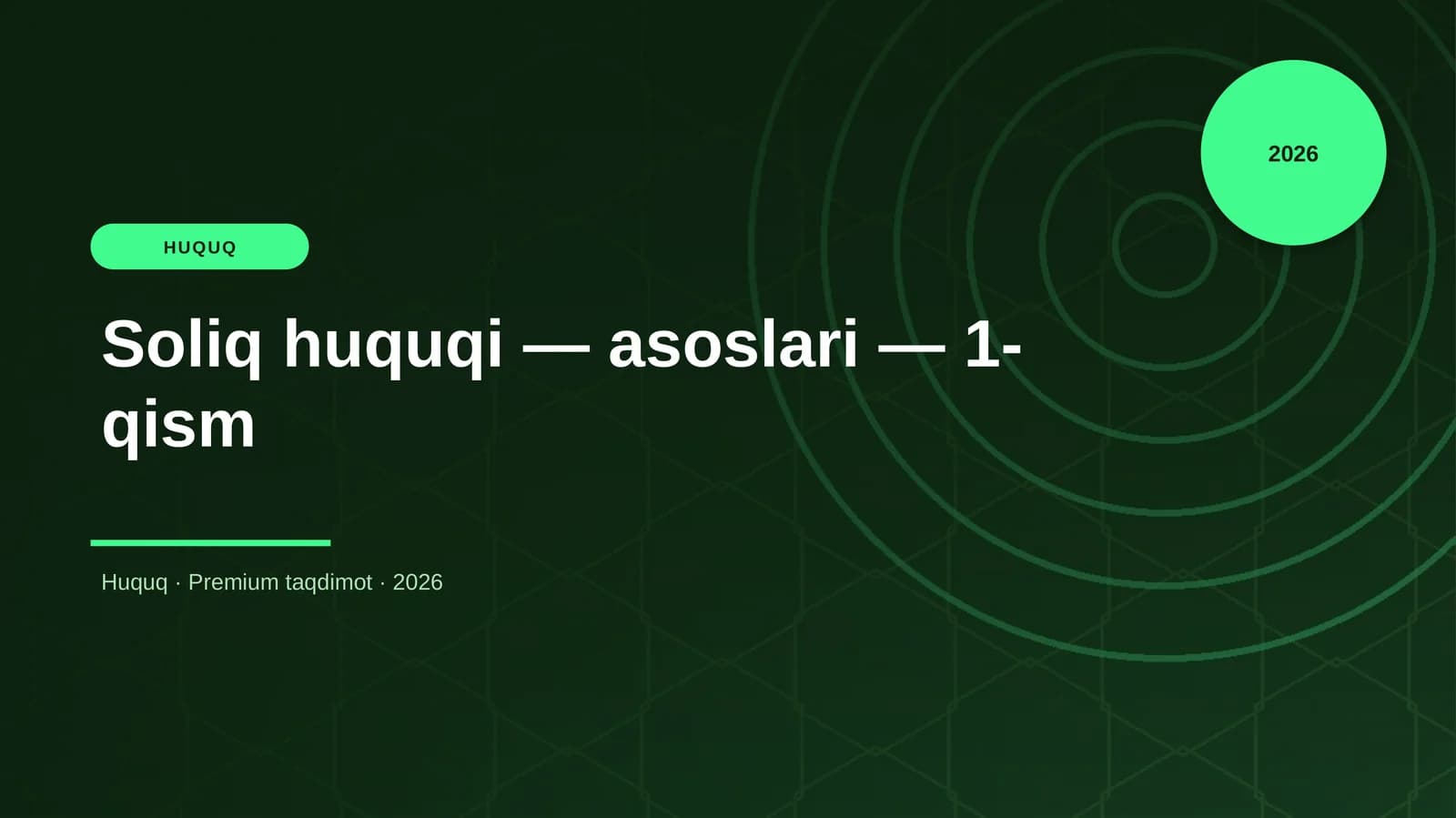 Soliq huquqi — asoslari — 1-qism