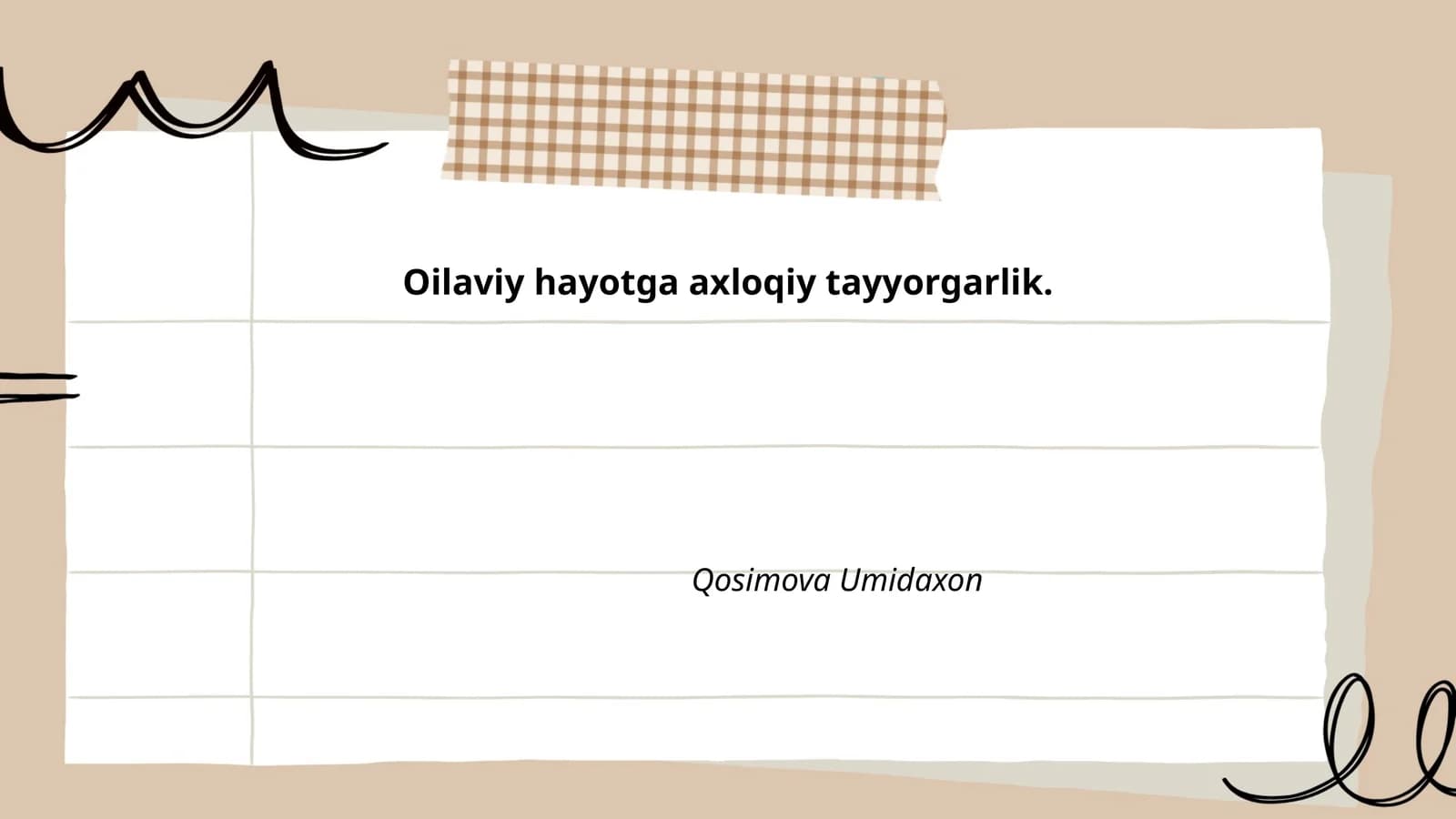 Oilaviy hayotga axloqiy tayyorgarlik