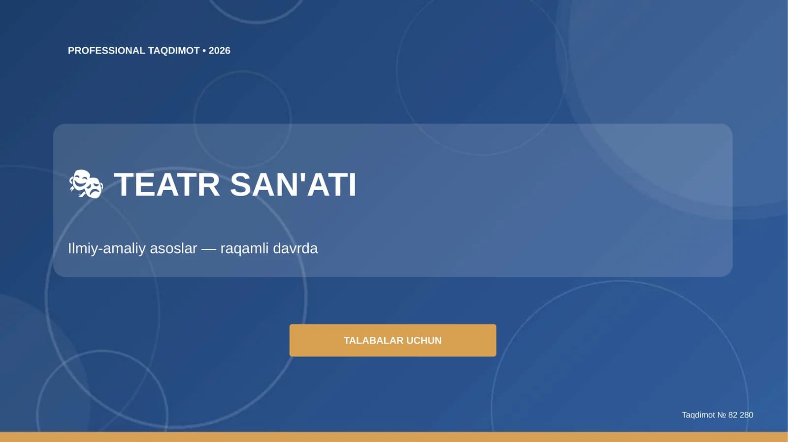 TEATR SAN'ATI Ilmiy-amaliy asoslar