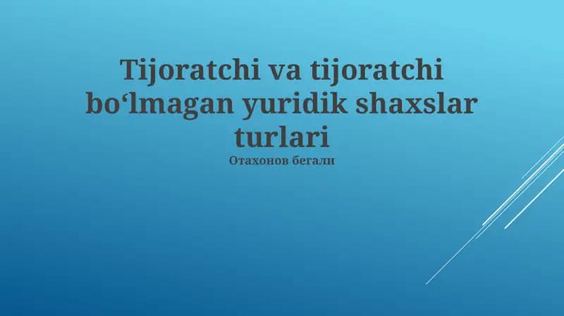MChJning xususiyatlari va tashkil etilishi