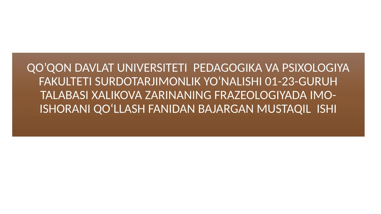 Kar va zaif eshituvchi bolalarni talaffuzga o‘rgatish bosqichlari