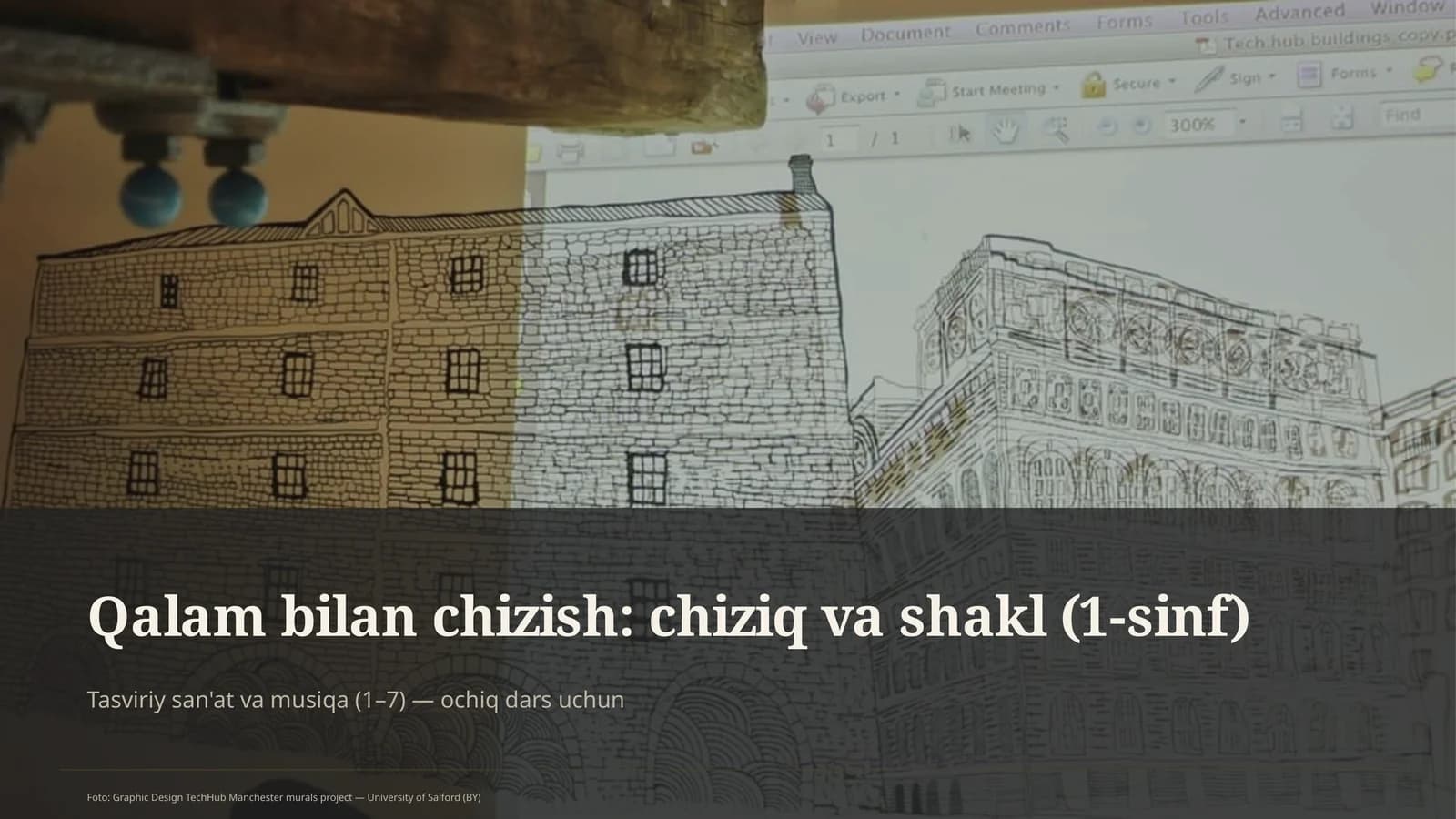 Qalam bilan chizish: chiziq va shakl (1-sinf)