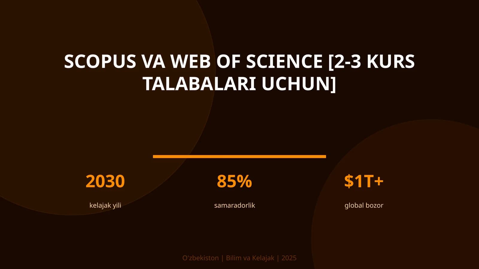 Scopus va Web of Science [2-3 kurs talabalari uchun]