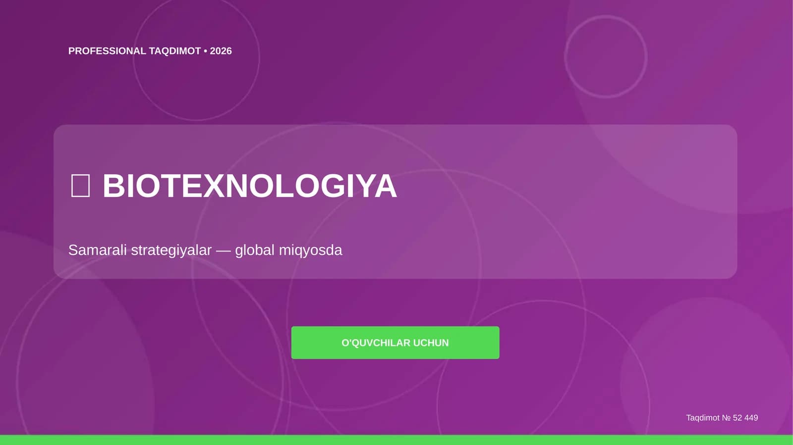 Biotexnologiya: samarali strategiyalar (global miqyosda) [o'quvchilar uchun]