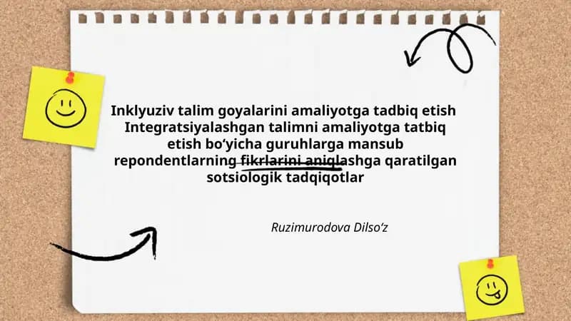 Inklyuziv talim goyalarini amaliyotga tadbiq etish