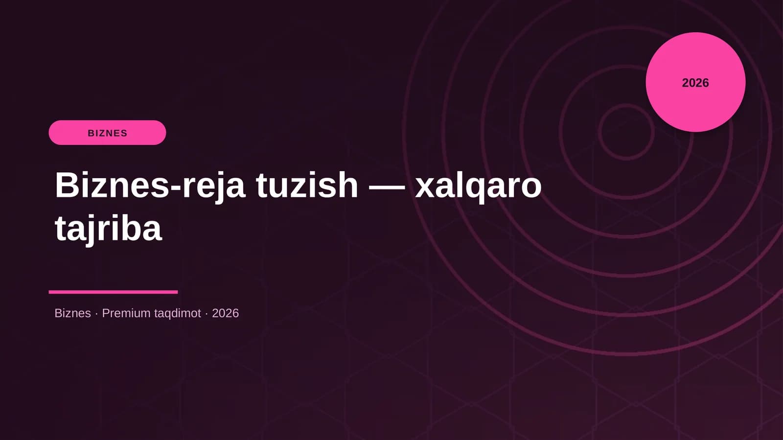 Biznes-reja tuzish — xalqaro tajriba