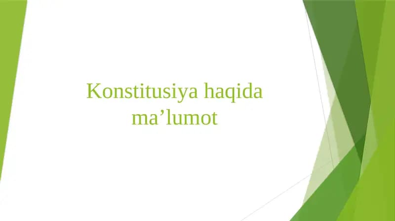Konstitusiya haqida ma’lumot