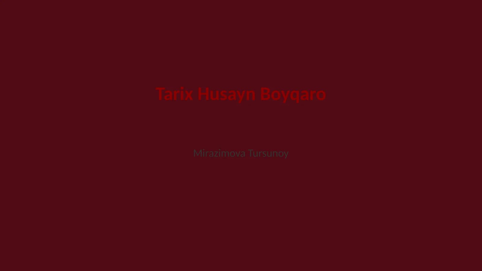Tarix Husayn Boyqaro