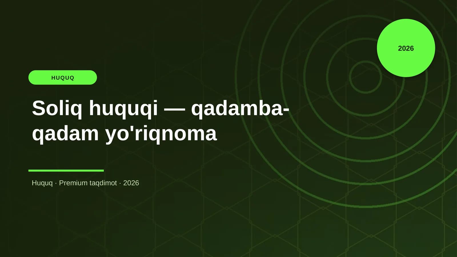 Soliq huquqi — qadamba-qadam yo'riqnoma