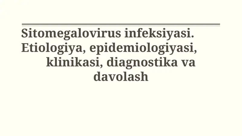 Sitomegalovirus infeksiyasi