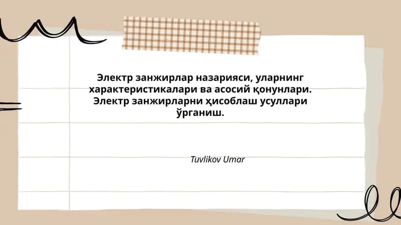 Elektr zanjiri