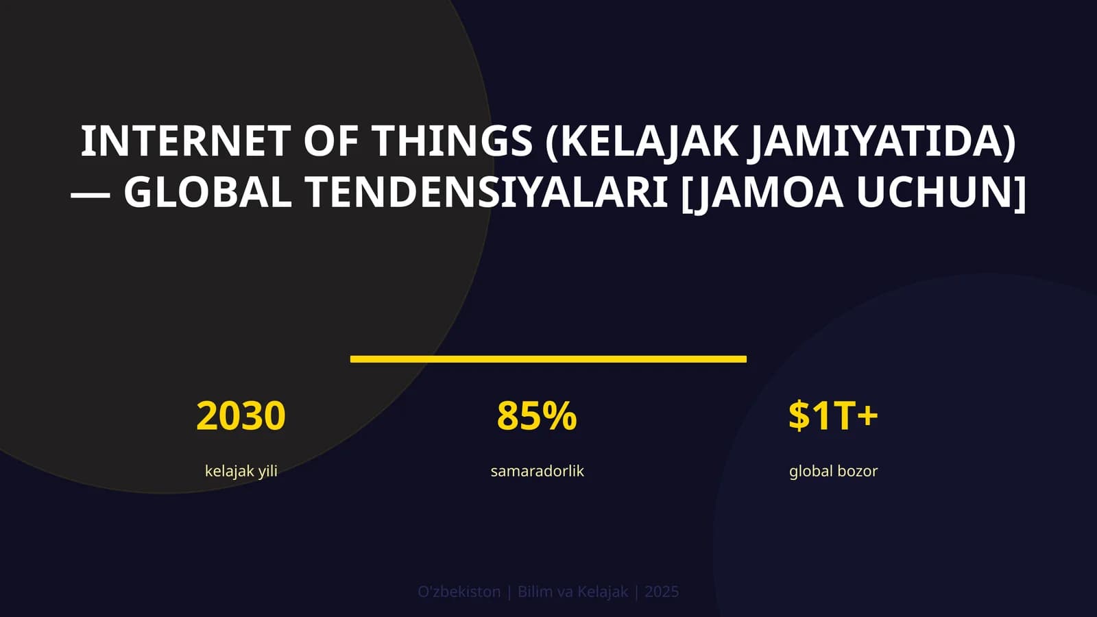 INTERNET OF THINGS (KELAJAK JAMIYATIDA) — GLOBAL TENDENSIYALARI [JAMOA UCHUN]