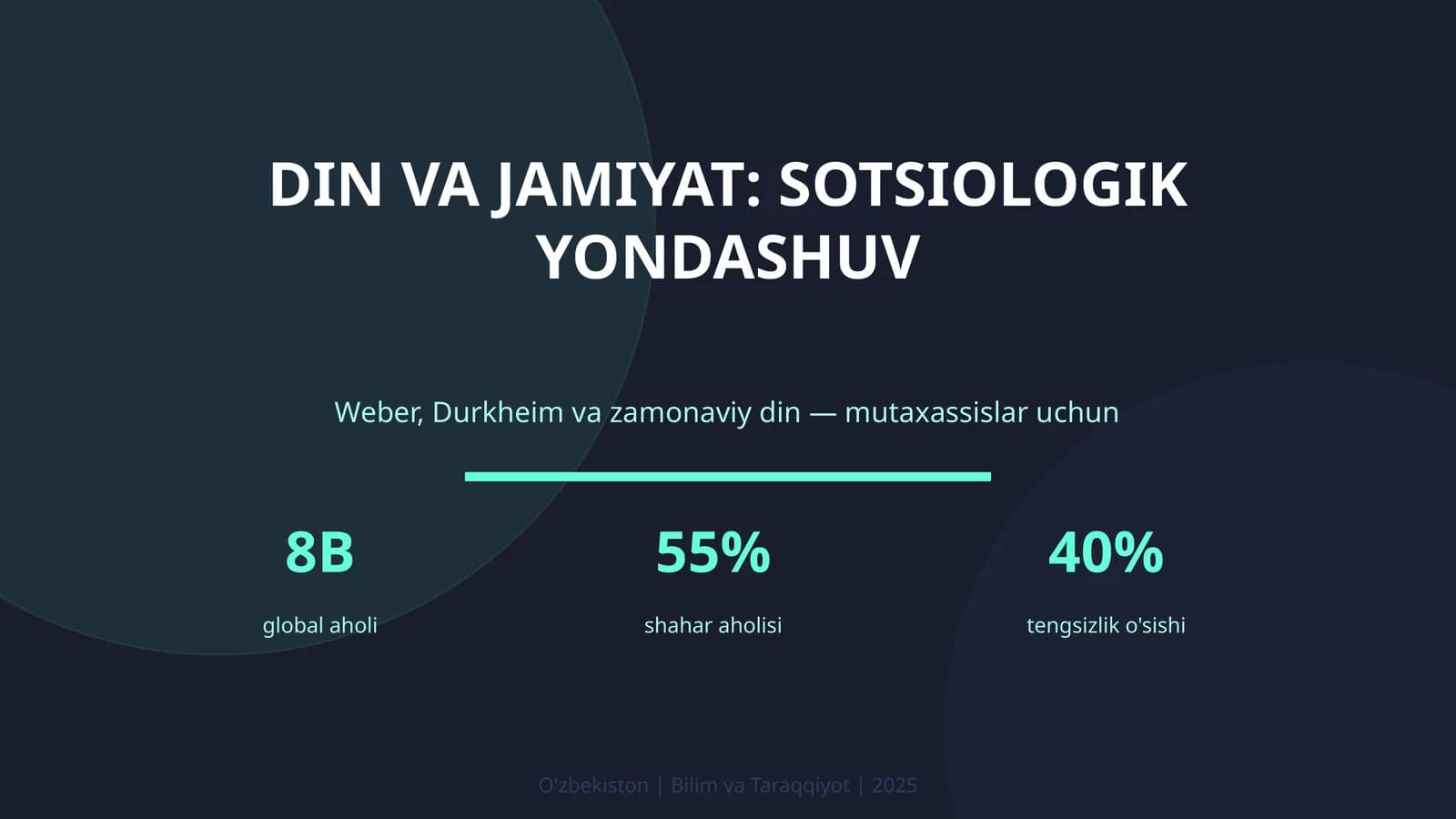 DIN VA JAMIYAT: SOTSIOLOGIK YONDASHUV