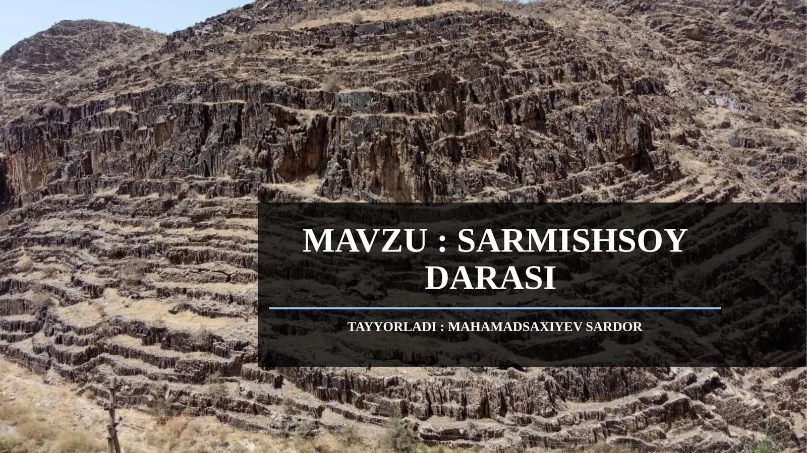 SARMISHSOY DARASI
