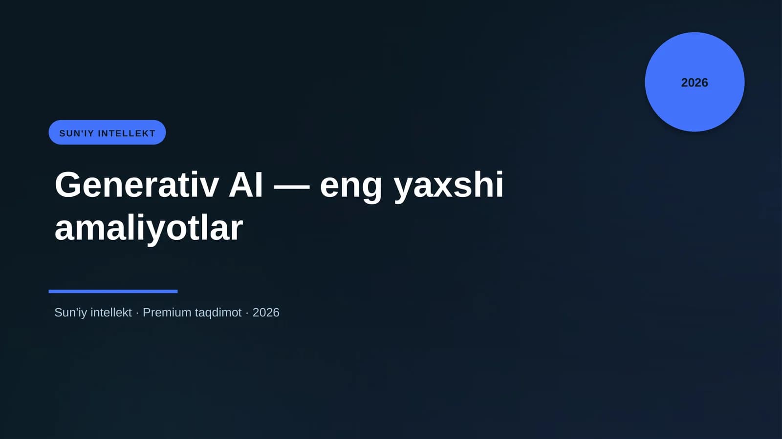 Generativ AI — eng yaxshi amaliyotlar