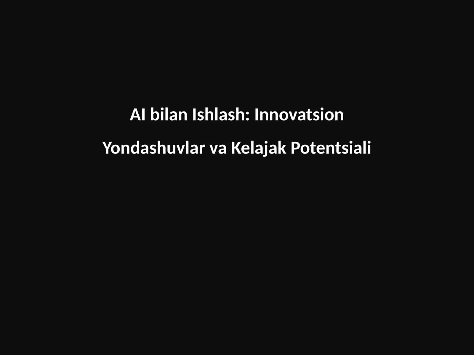 AI bilan ishlash