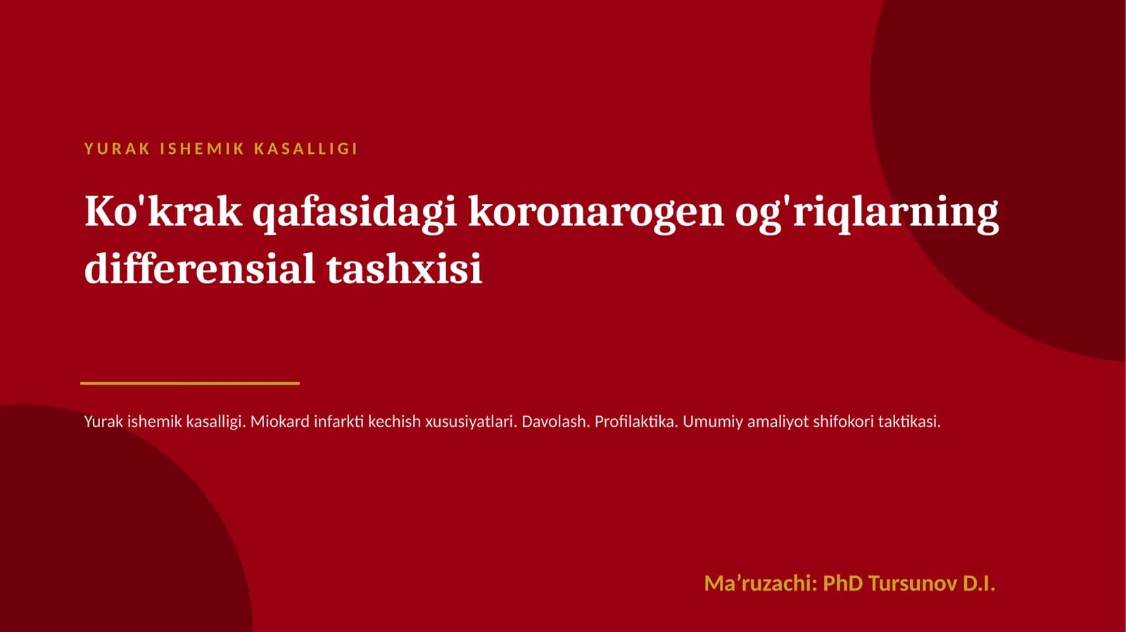 YURAK ISHEMIK KASALLIGI