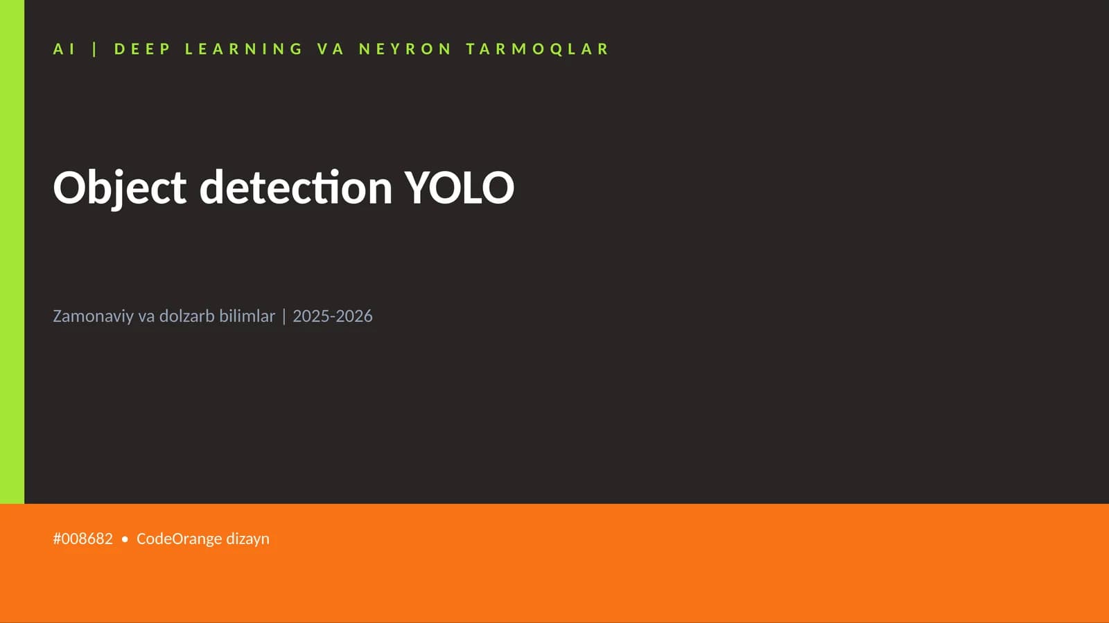 AI | DEEP LEARNING VA NEYRON TARMOQLAR