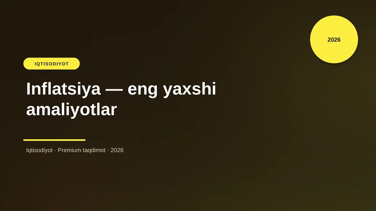 Inflatsiya — eng yaxshi amaliyotlar