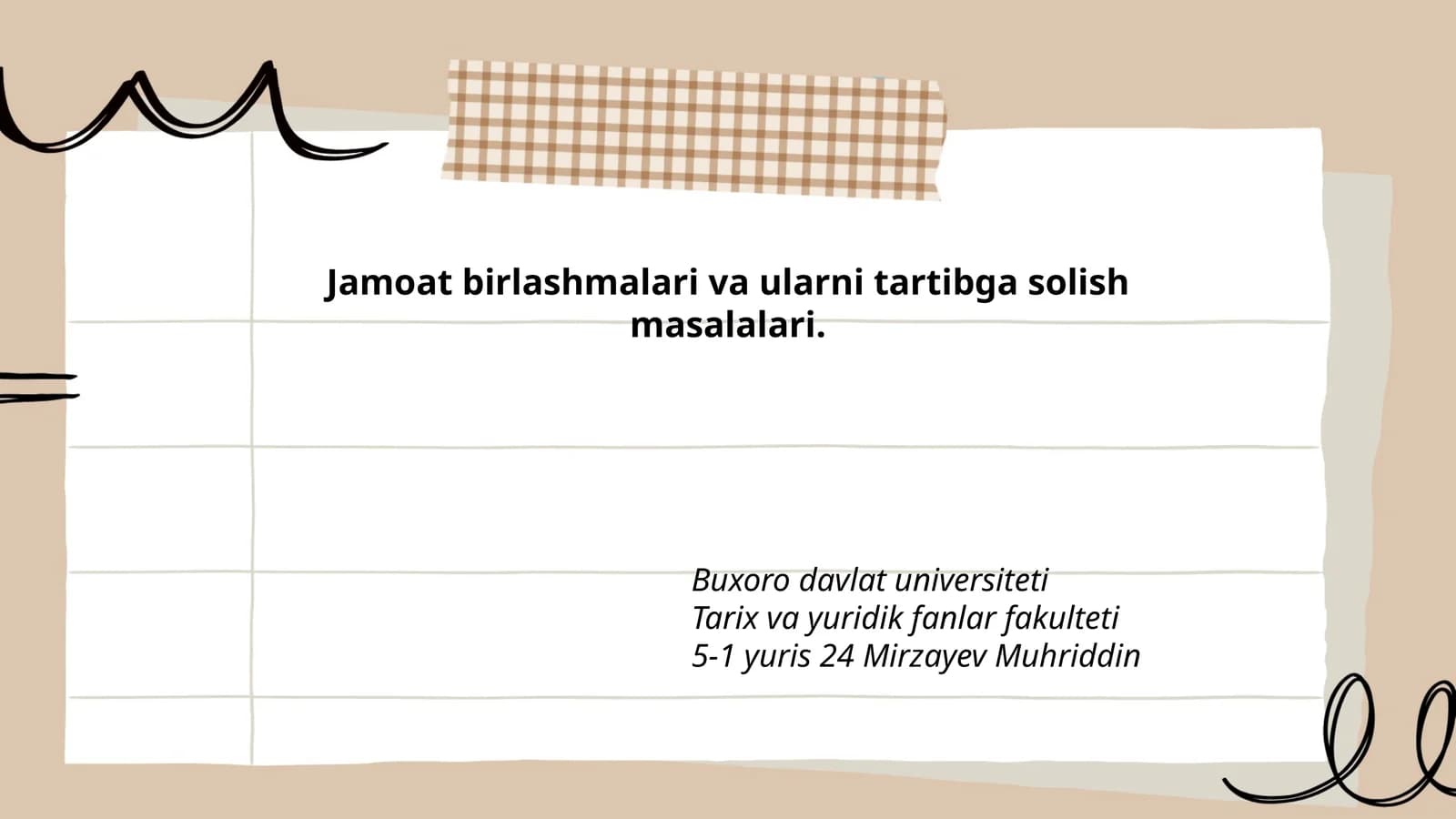 Jamoat birlashmalari va ularni tartibga solish masalalari