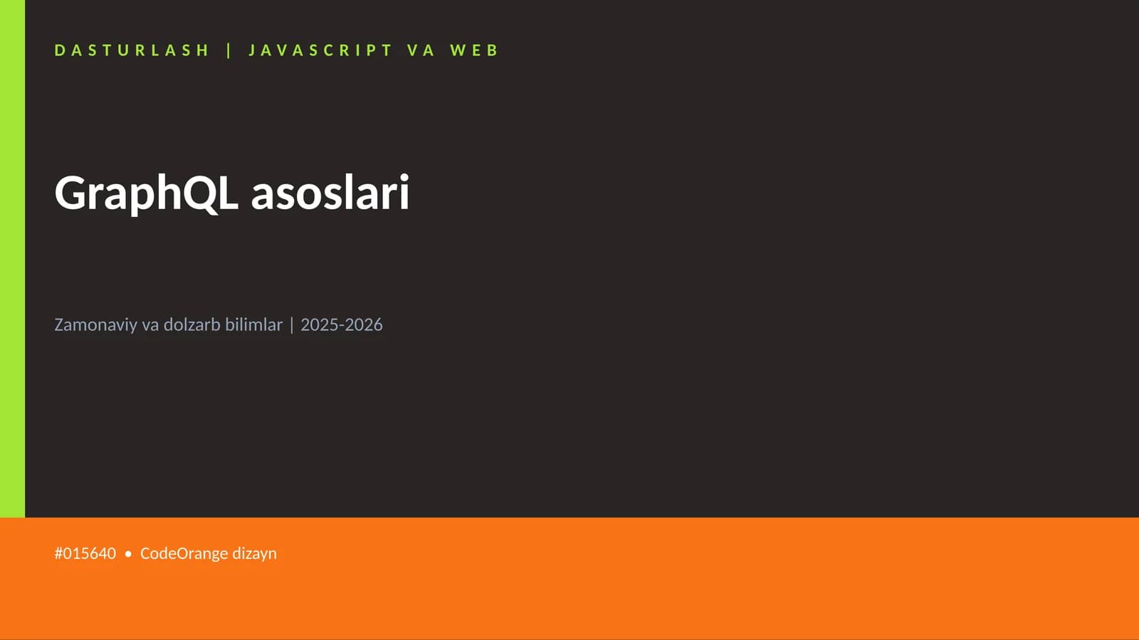 GraphQL asoslari
