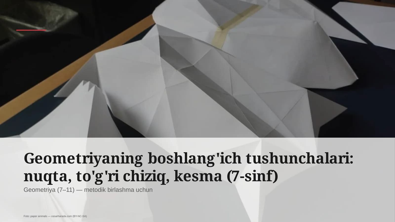Geometriyaning boshlang'ich tushunchalari: nuqta, to'g'ri chiziq, kesma (7-sinf)