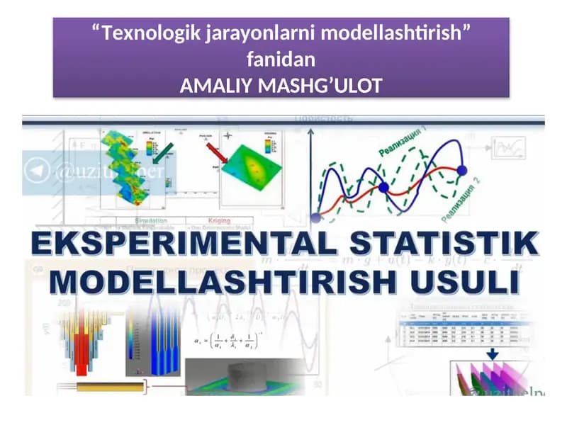 eksperimental statistik modellashtirish usuli
