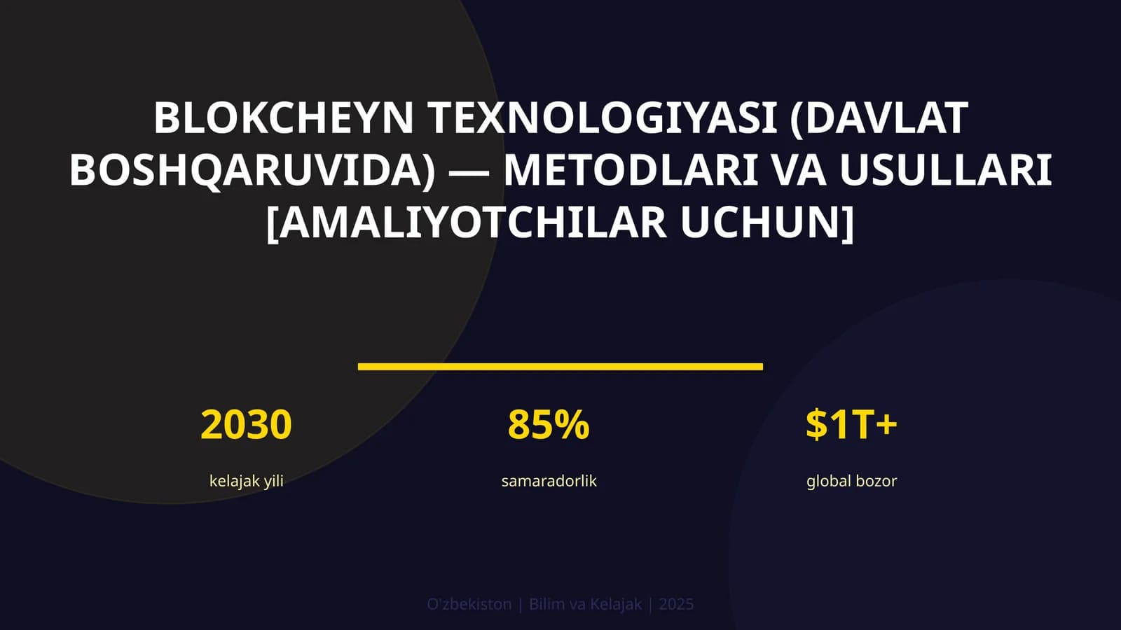 BLOKCHEYN TEXNOLOGIYASI (DAVLAT BOSHQARUVIDA) — METODLARI VA USULLARI [AMALIYOTCHILAR UCHUN]