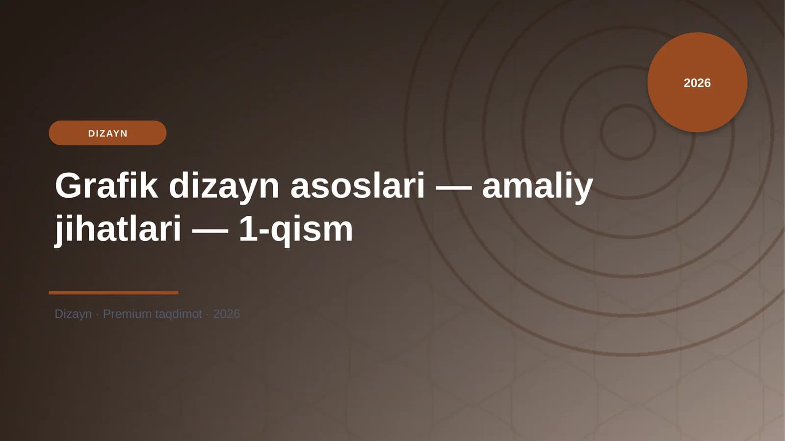 Grafik dizayn asoslari — amaliy jihatlari — 1-qism
